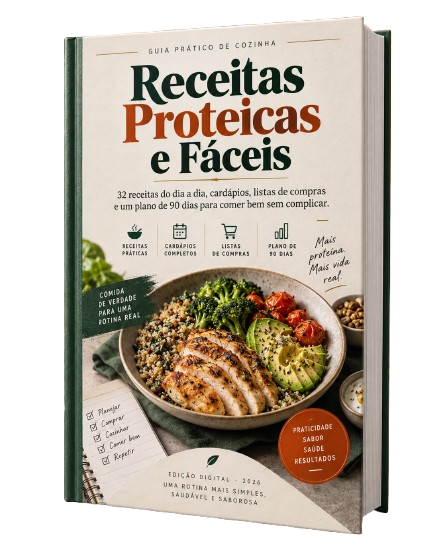Capa do ebook Receitas Proteicas e Fáceis